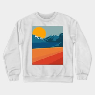 Retro Mountain Road Landscape Crewneck Sweatshirt